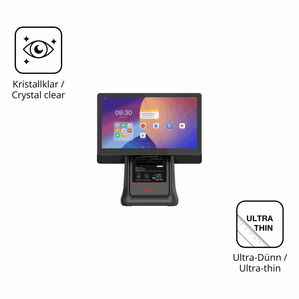 2x Schutzfolie klar für IMIN D3 15.6 Zoll Display-Schutzfolie