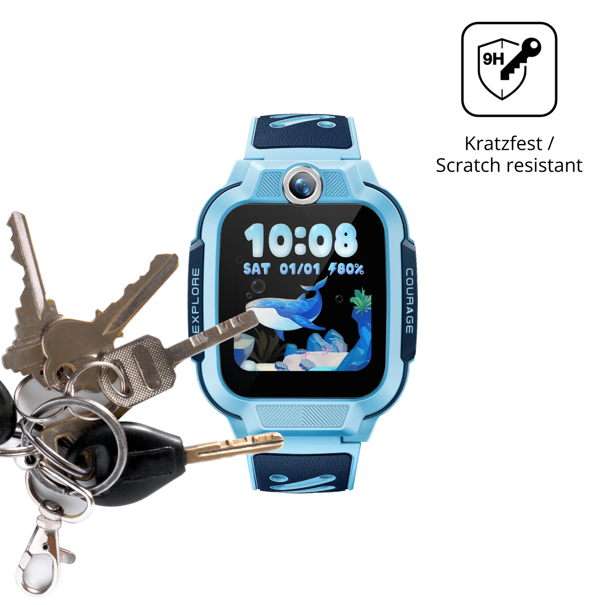 dipos Displayschutz für Imoo Watch Phone Z3, transparente Oberfläche, perfekte Passform auch für die Rundungen