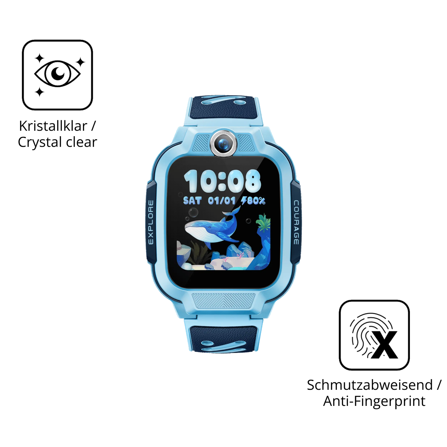 Flexible TPU-Folie passend zugeschnitten für Imoo Watch Phone Z3, vollständige Abdeckung