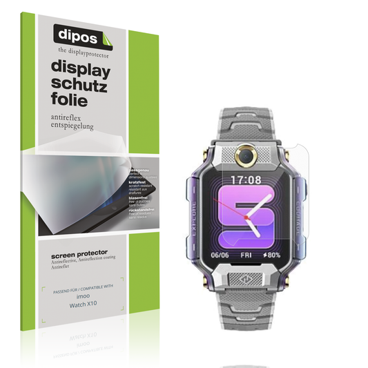 Matte Displayschutzfolie von dipos passend für imoo Watch X10, präziser Zuschnitt und blasenfrei montiert