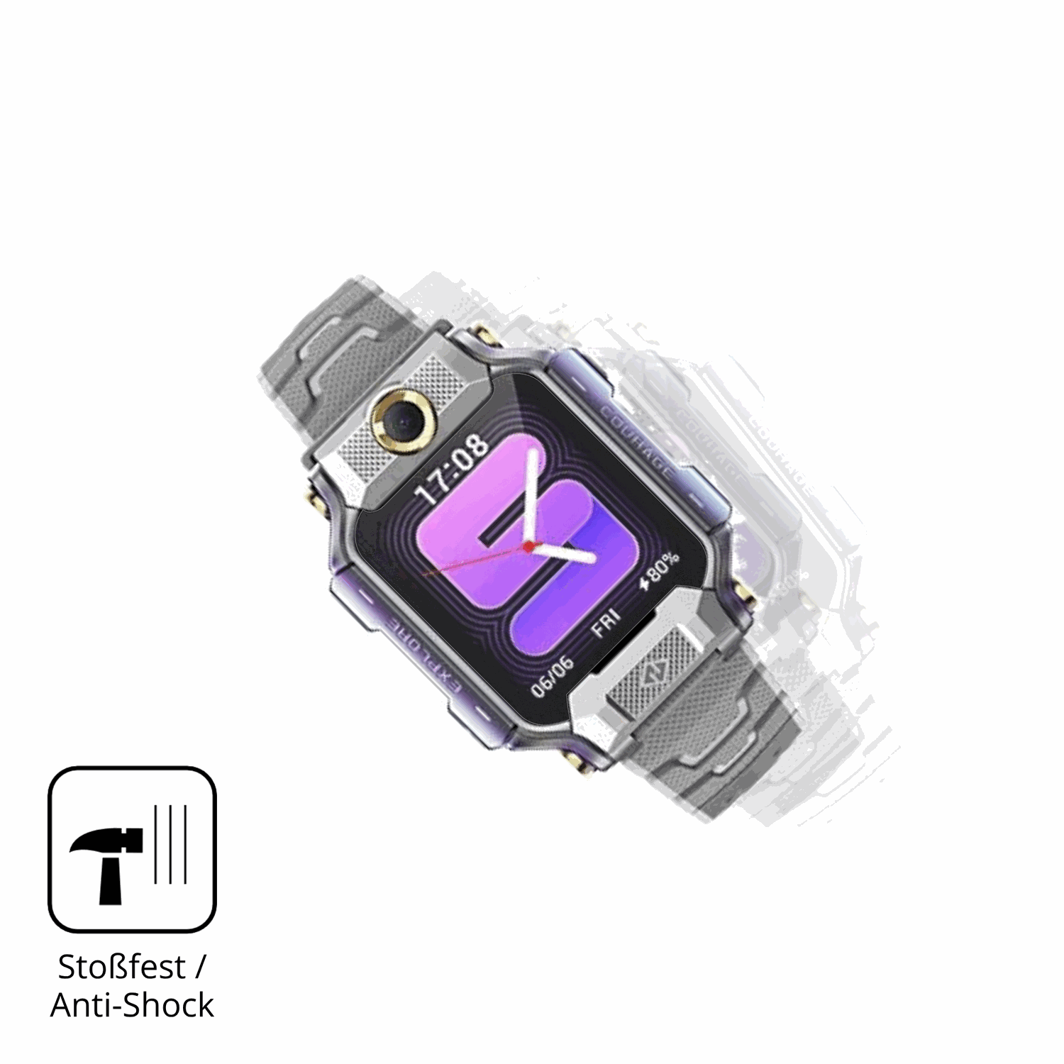 Schutz gegen Kratzer auf dem imoo Watch X10 Glas durch Schlüssel, Stöße gegen die Tischkante oder Stürze