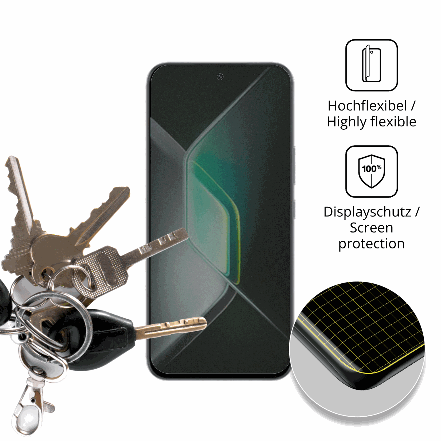 dipos Displayschutz für Infinix GT 50 Pro, mit Blickschutzfilter und perfekter Passform auch für die Rundungen