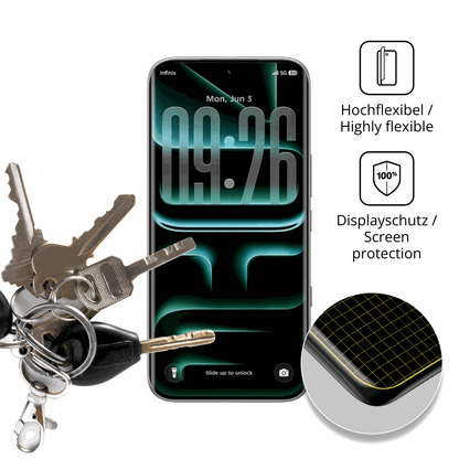 dipos Displayschutz f�r Infinix Note Edge, transparente Oberfl�che, geringe Dicke und perfekte Passform