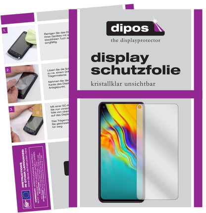 Klare Displayschutzfolie von dipos passend für Infinix Hot 9 Pro, präziser Zuschnitt und blasenfrei montiert