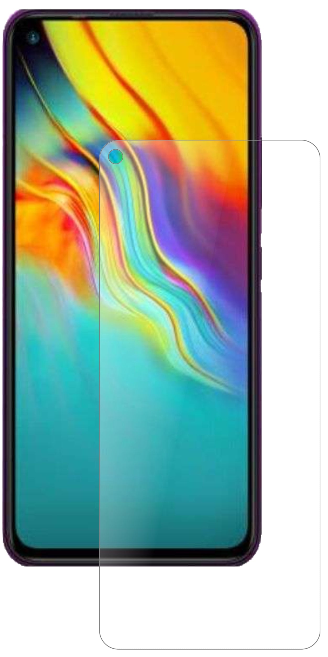 InfinixHot 9 Pro mit aufgebrachter dipos Panzerfolie, die lästige Fingerabdrücke minimiert