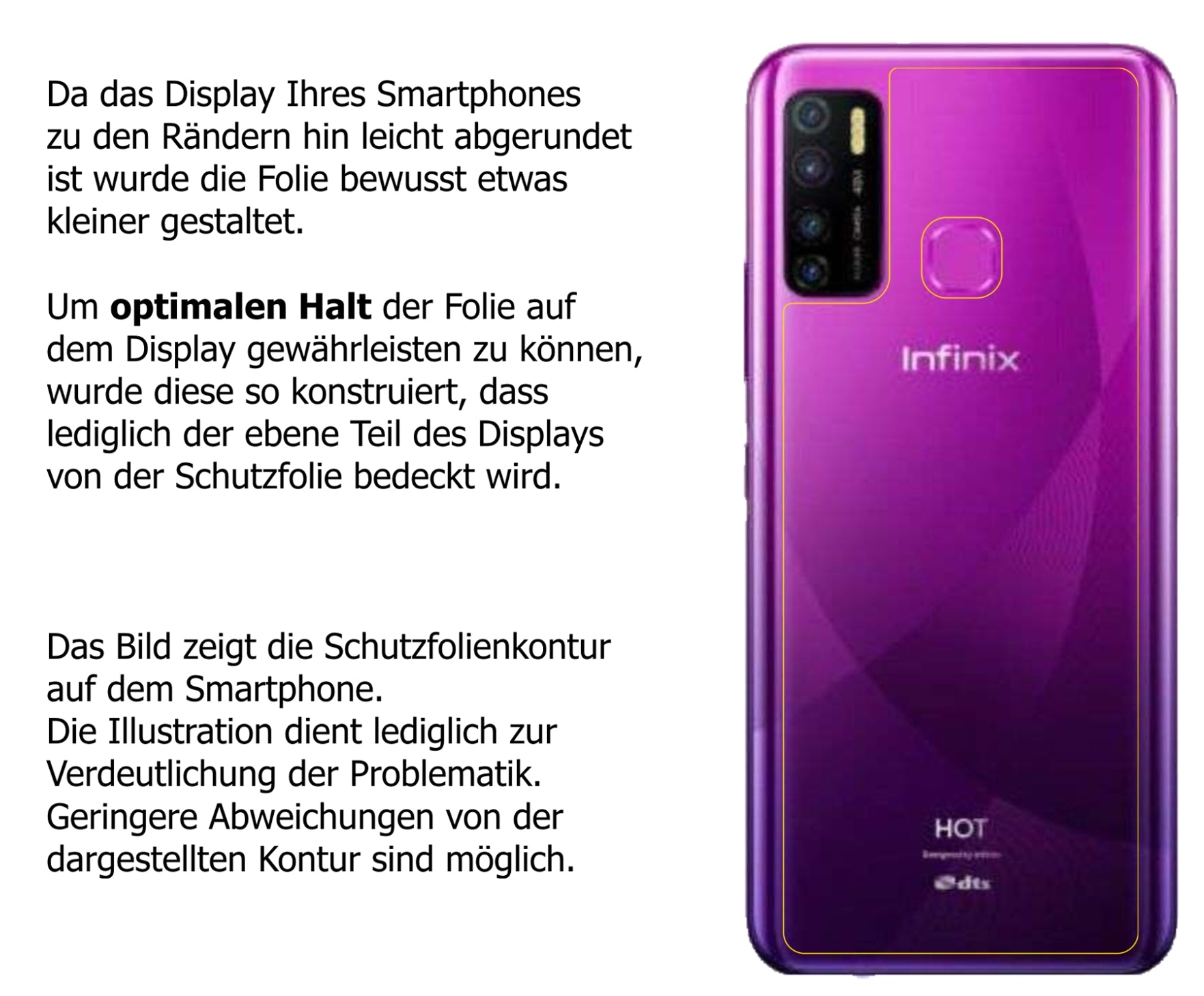 Dünne und klare Folie passend zugeschnitten für Infinix Hot 9 Pro Rückseite