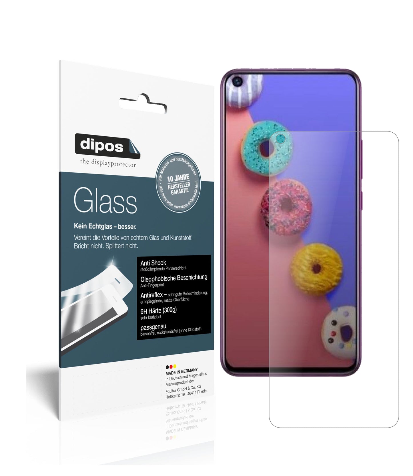 Matte Displayschutzfolie von dipos passend für Infinix S5 Lite, 9H kratzfest und blasenfrei montiert