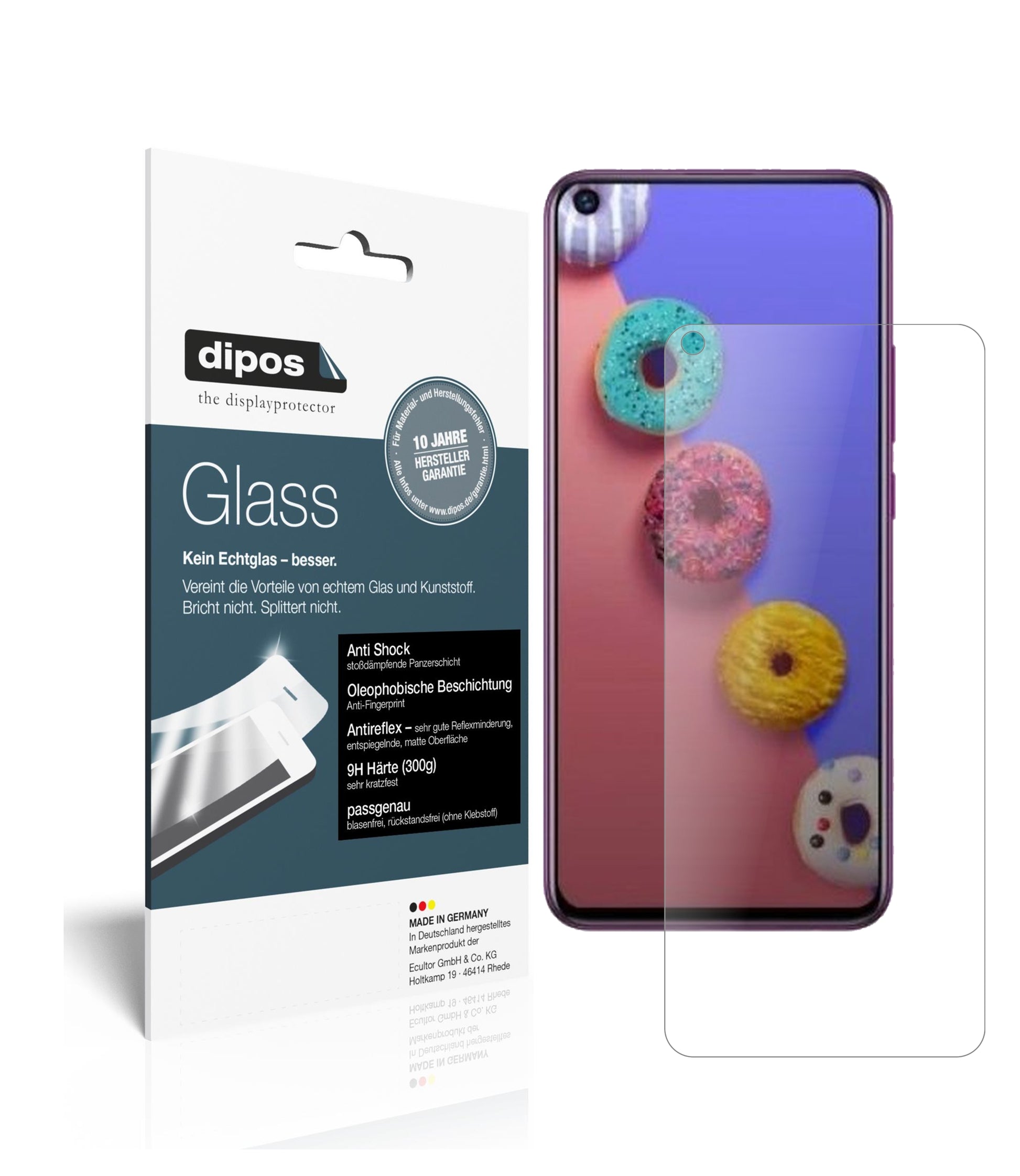 Matte Displayschutzfolie von dipos passend für Infinix S5 Lite, 9H kratzfest und blasenfrei montiert