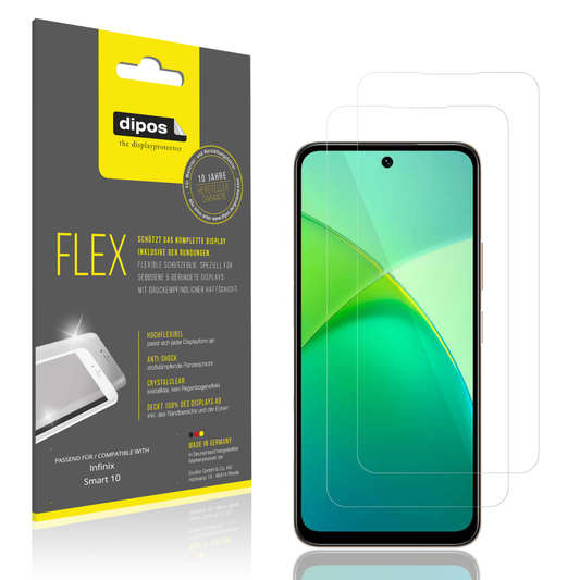 2x 3D Full Cover Schutzfolie für Infinix Smart 10