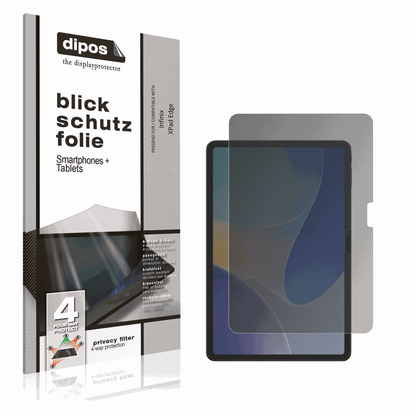 Blickschutzfolie von dipos passend für Infinix XPad Edge, präziser Zuschnitt und blasenfrei montiert