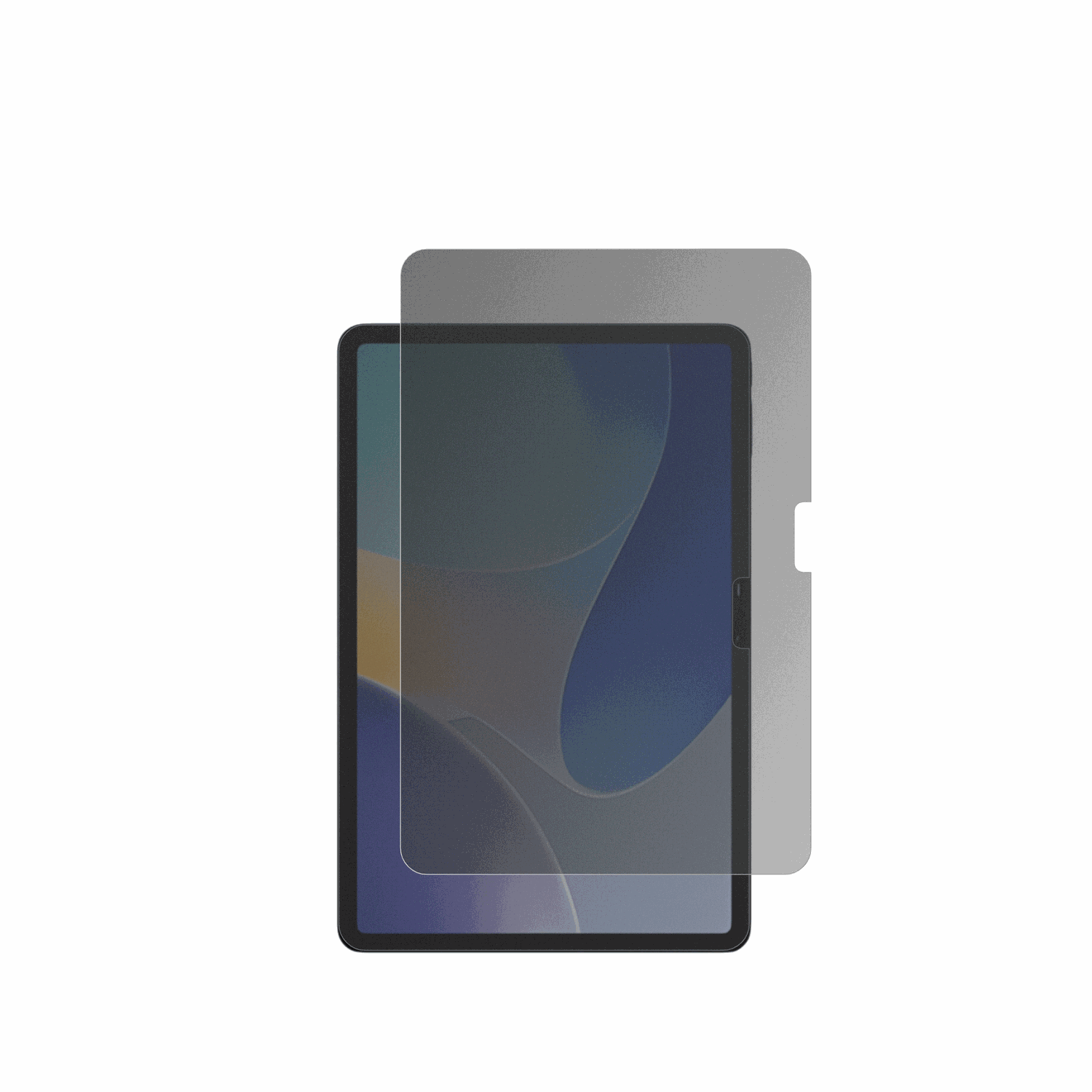 InfinixXPad Edge mit aufgebrachtem dipos Displayschutz, der seitliche Einblicke blockiert