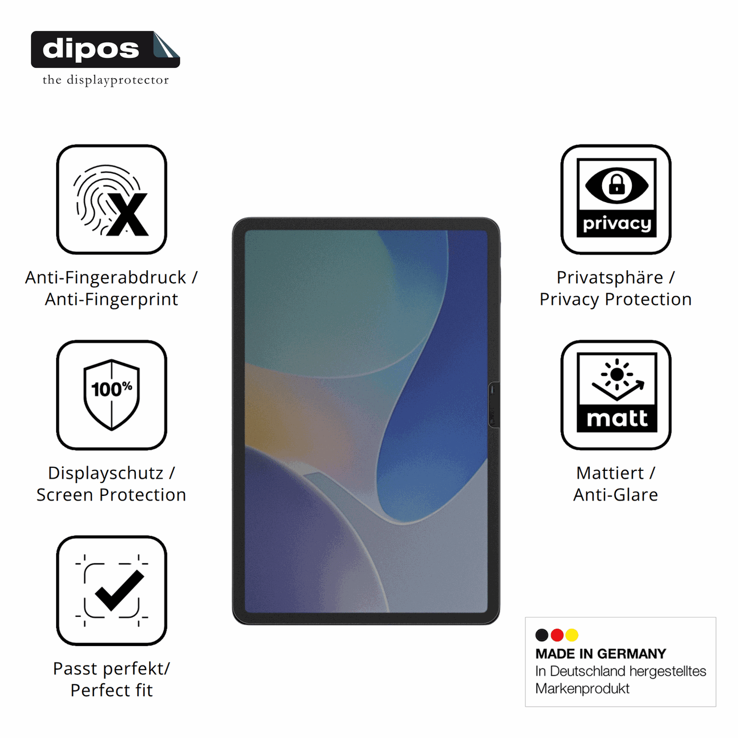 Privatsphäre-Schutz durch Sichtschutz-Folie passend zugeschnitten für Infinix XPad Edge