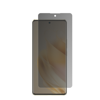 InfinixZero 30 5G mit aufgebrachter dipos Flex Schutzfolie, die seitliche Einblicke blockiert