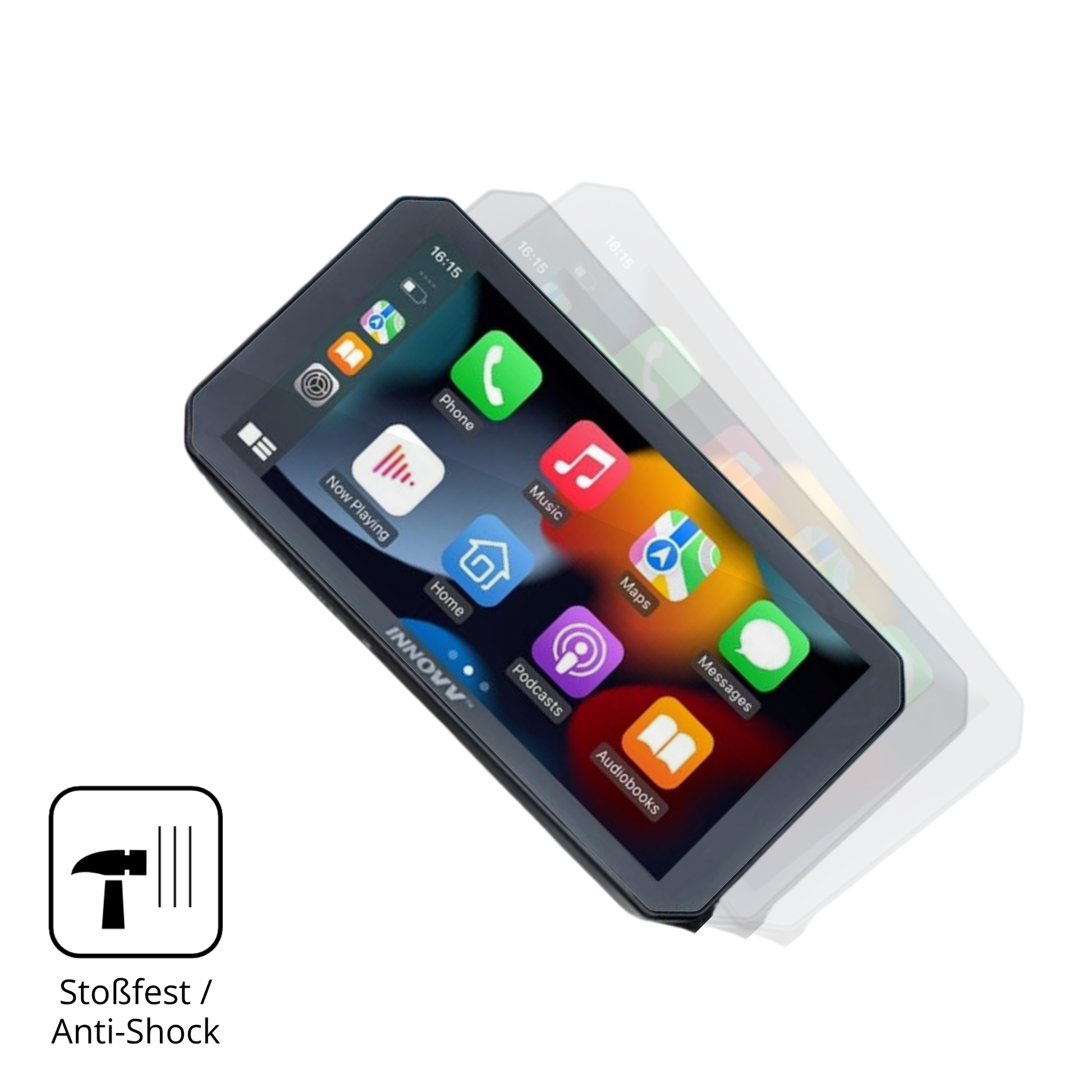 Schutz gegen Kratzer auf dem Innovv N1 5.99 Zoll Glas durch Schlüssel, Stöße gegen die Tischkante oder Stürze