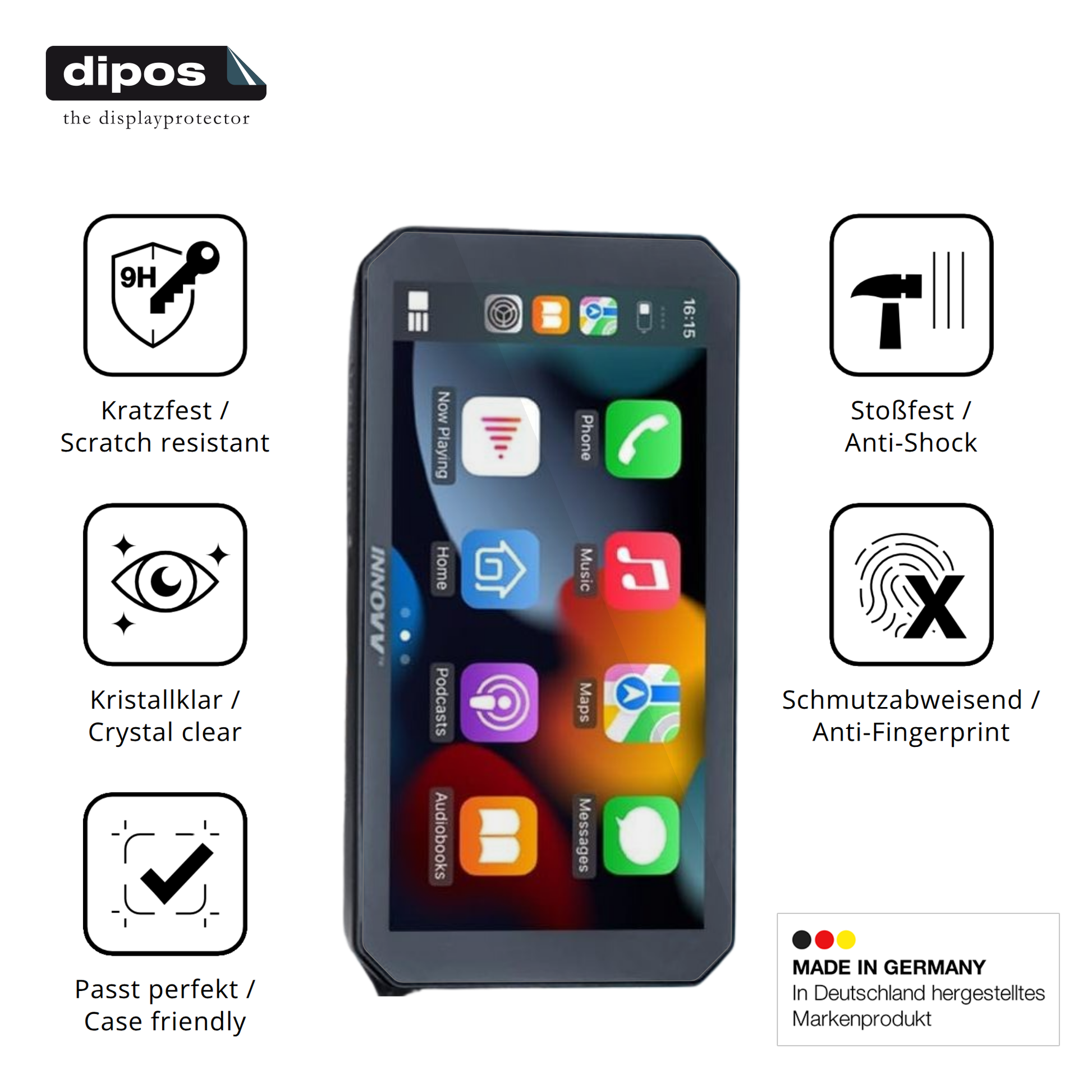 Displayschutz hergestellt in Deutschland, höchste Qualität made in Germany