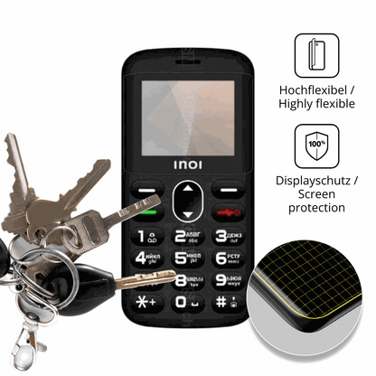 dipos Displayschutz für INOI 148 Senior 4G, transparente Oberfläche, geringe Dicke und perfekte Passform