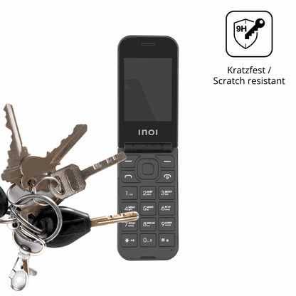 dipos Displayschutz für INOI 284 Flip 4G, transparente Oberfläche, perfekte Passform auch für die Rundungen