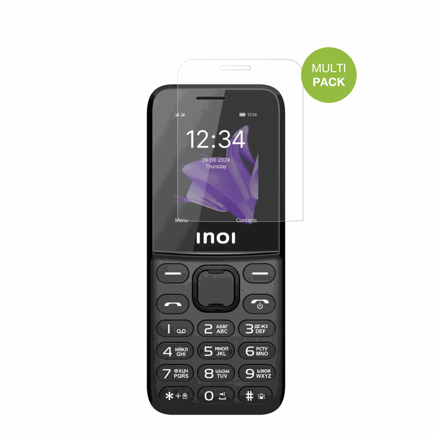 INOI240 Modern 4G mit aufgebrachter dipos Displayschutzfolie, die lästige Fingerabdrücke minimiert