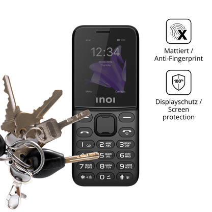 dipos Displayschutz für INOI 140 Classic Lite 4G, mattierte Oberfläche, Blickschutzfilter und perfekter Passform