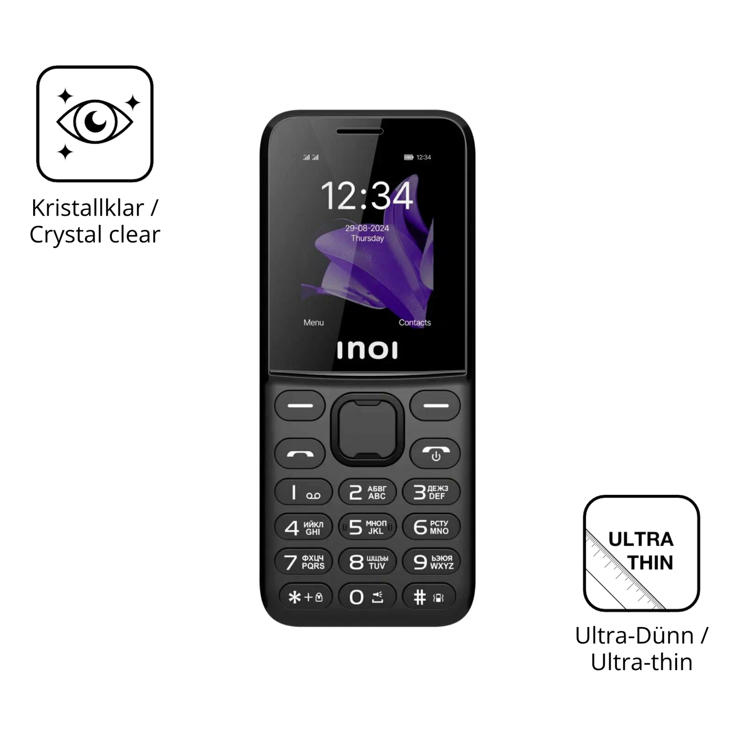 Dünne und klare Folie passend zugeschnitten für INOI 240 Modern 4G