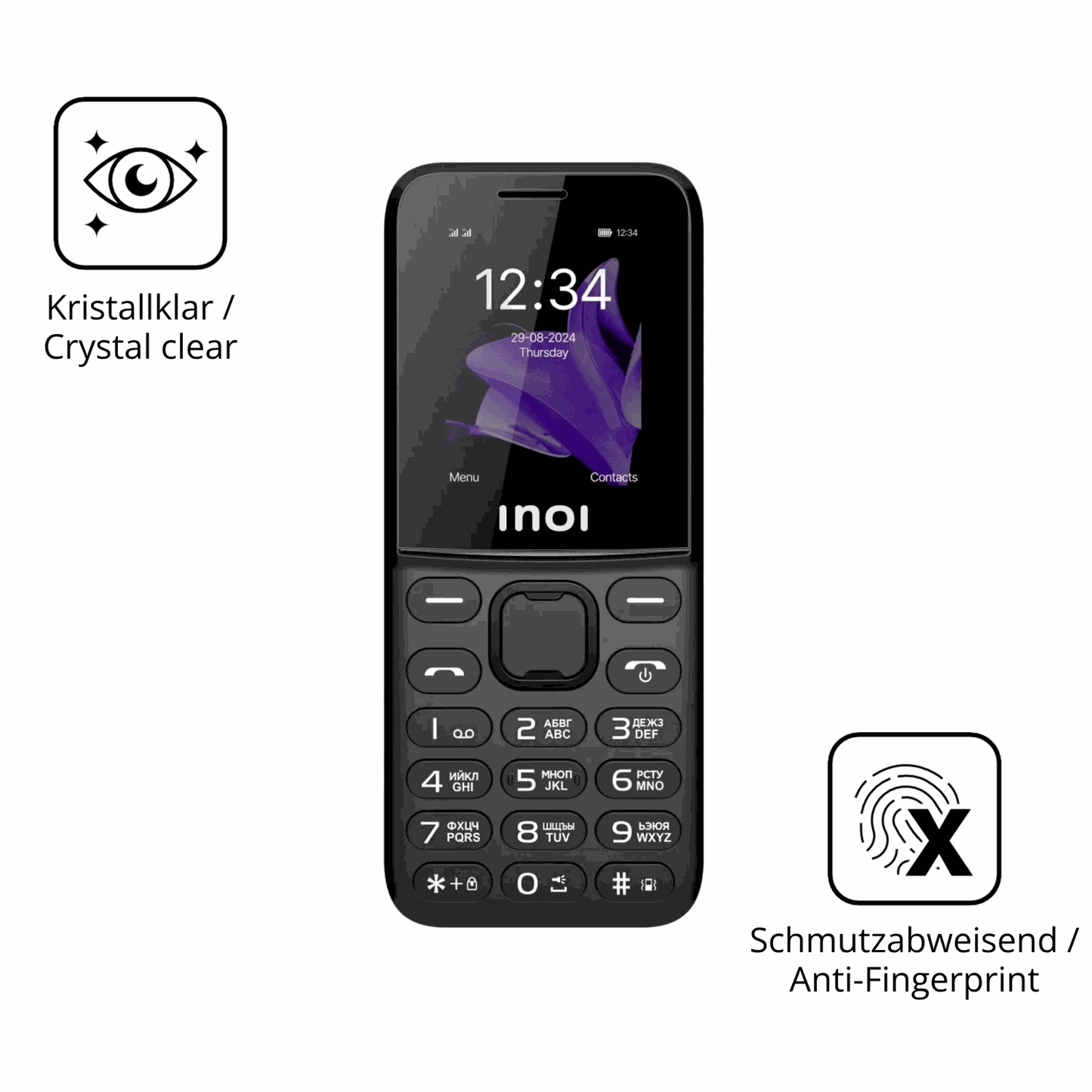 Flexible TPU-Folie passend zugeschnitten für INOI 244 Modern Plus 4G, vollständige Abdeckung
