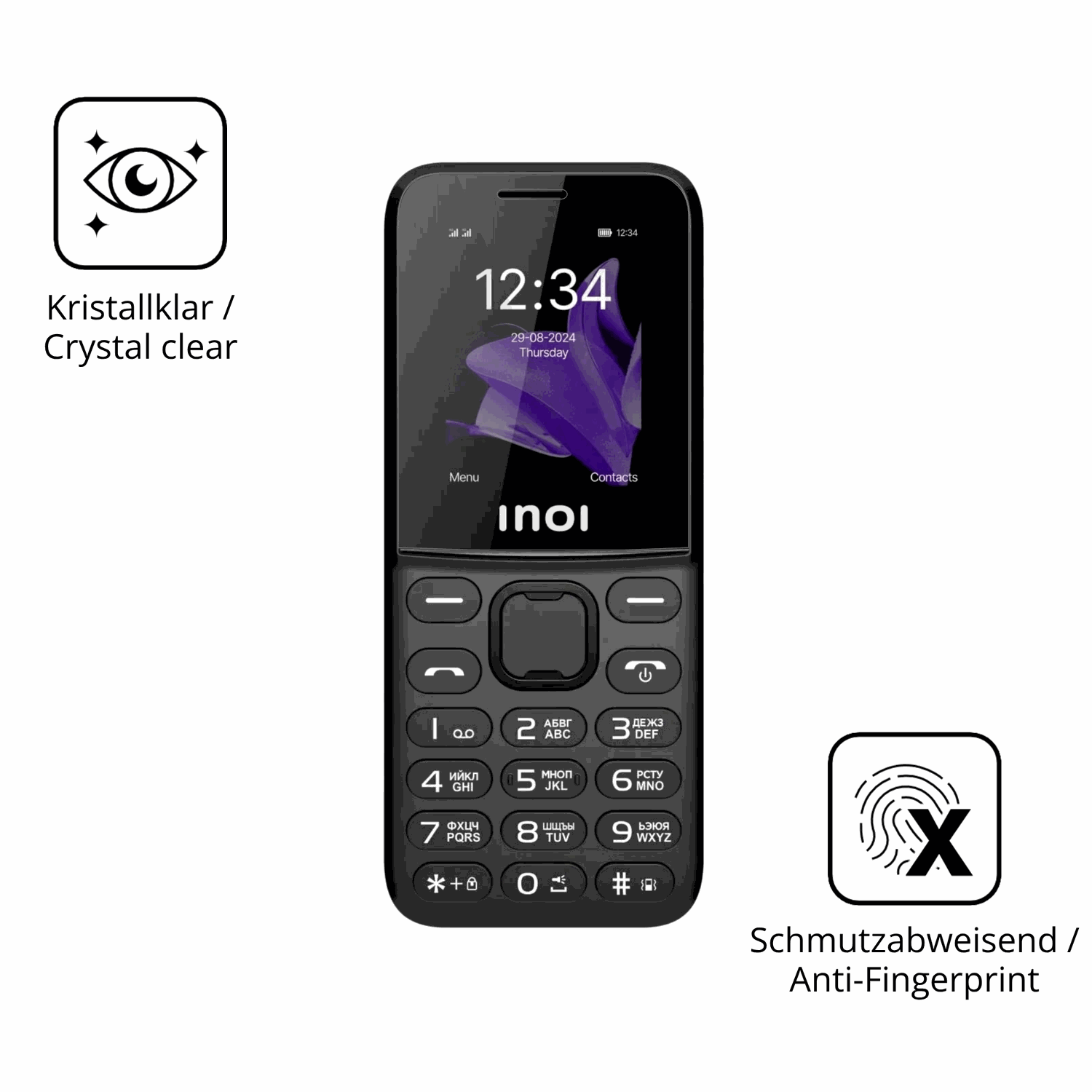Flexible TPU-Folie passend zugeschnitten für INOI 244 Modern Plus 4G, vollständige Abdeckung