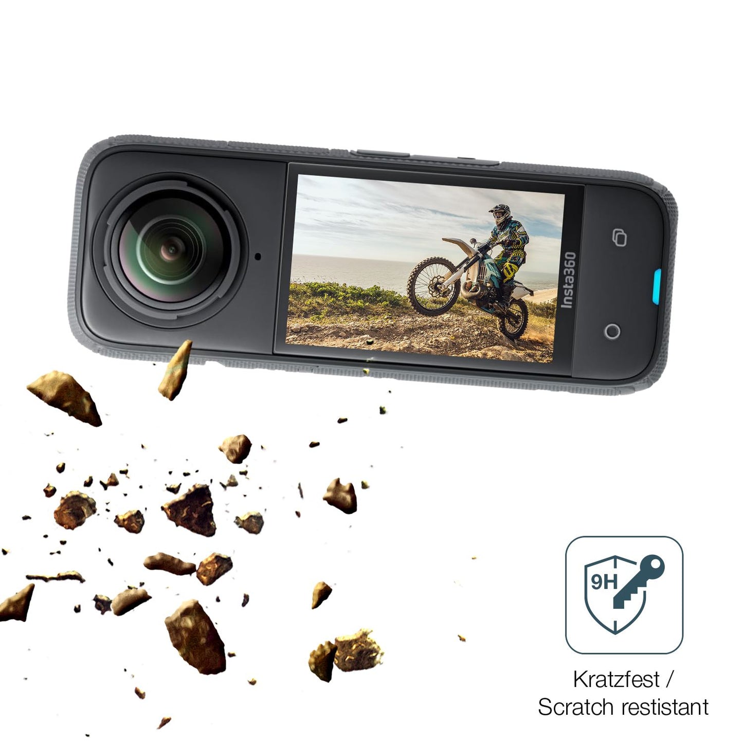 dipos Displayschutz für Insta 360 X4, mattierte Oberfläche, robuste Festigkeit und perfekte Passform
