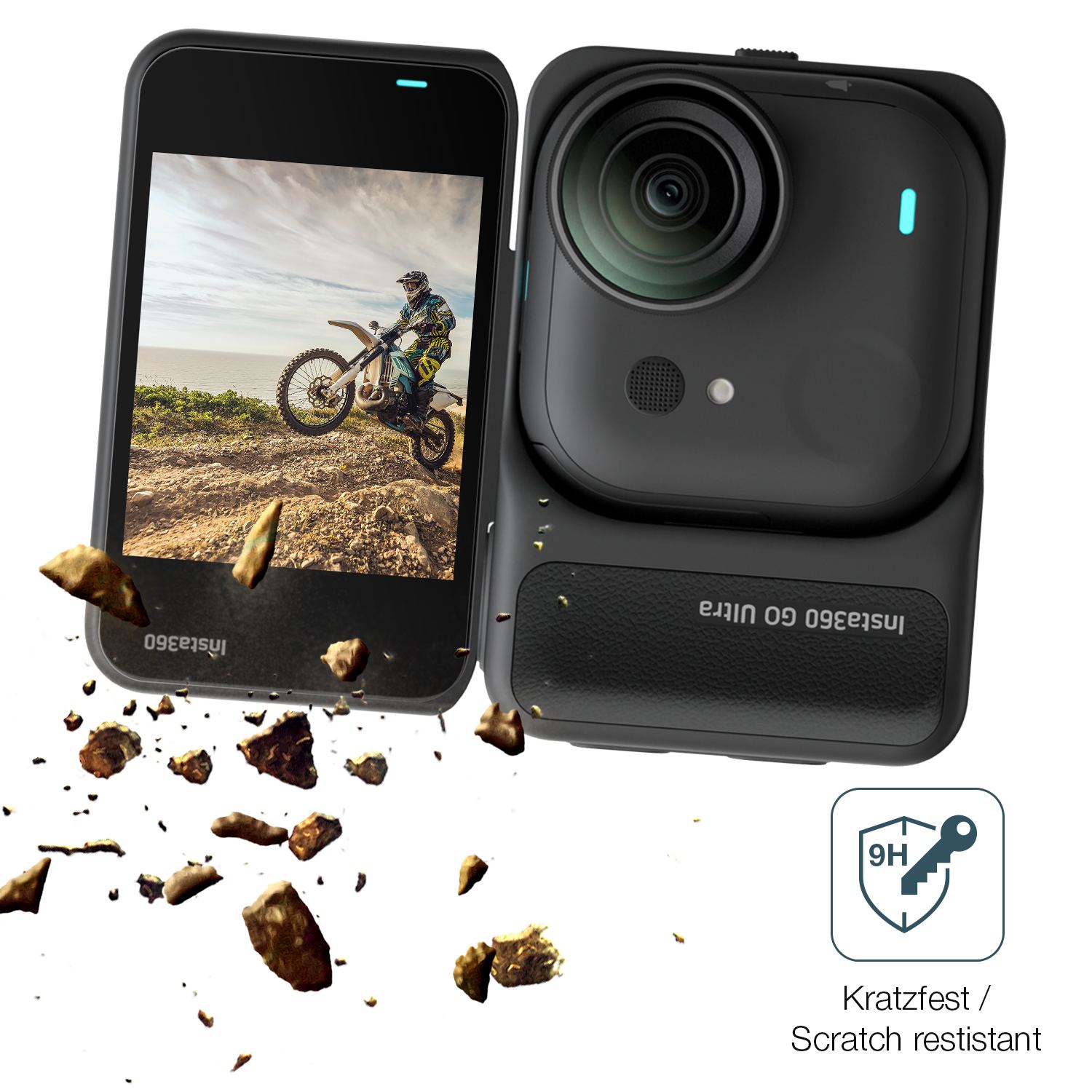 dipos Displayschutz für Insta360 Go Ultra, mattierte Oberfläche, robuste Festigkeit und perfekte Passform