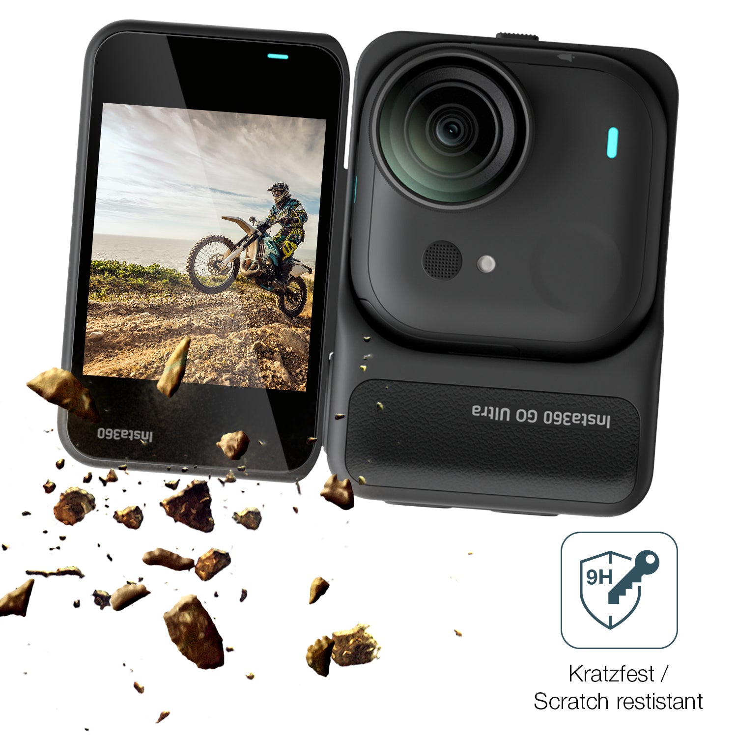 dipos Displayschutz für Insta360 Go Ultra, transparente Oberfläche, perfekte Passform auch für die Rundungen