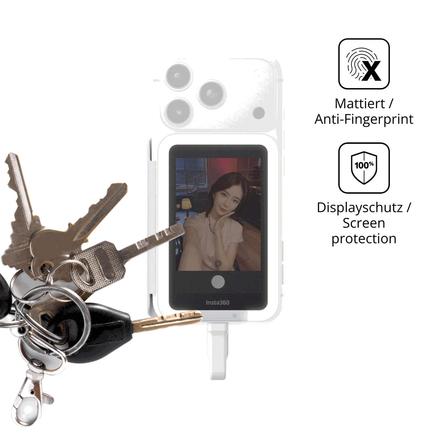 dipos Displayschutz für Insta360 Snap Selfie-Screen, mattierte Oberfläche, Blickschutzfilter und perfekter Passform