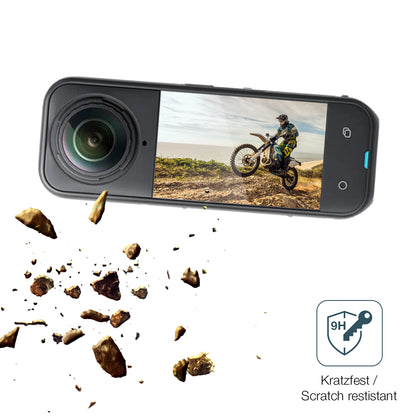 dipos Displayschutz für Insta360 X5, transparente Oberfläche, perfekte Passform auch für die Rundungen