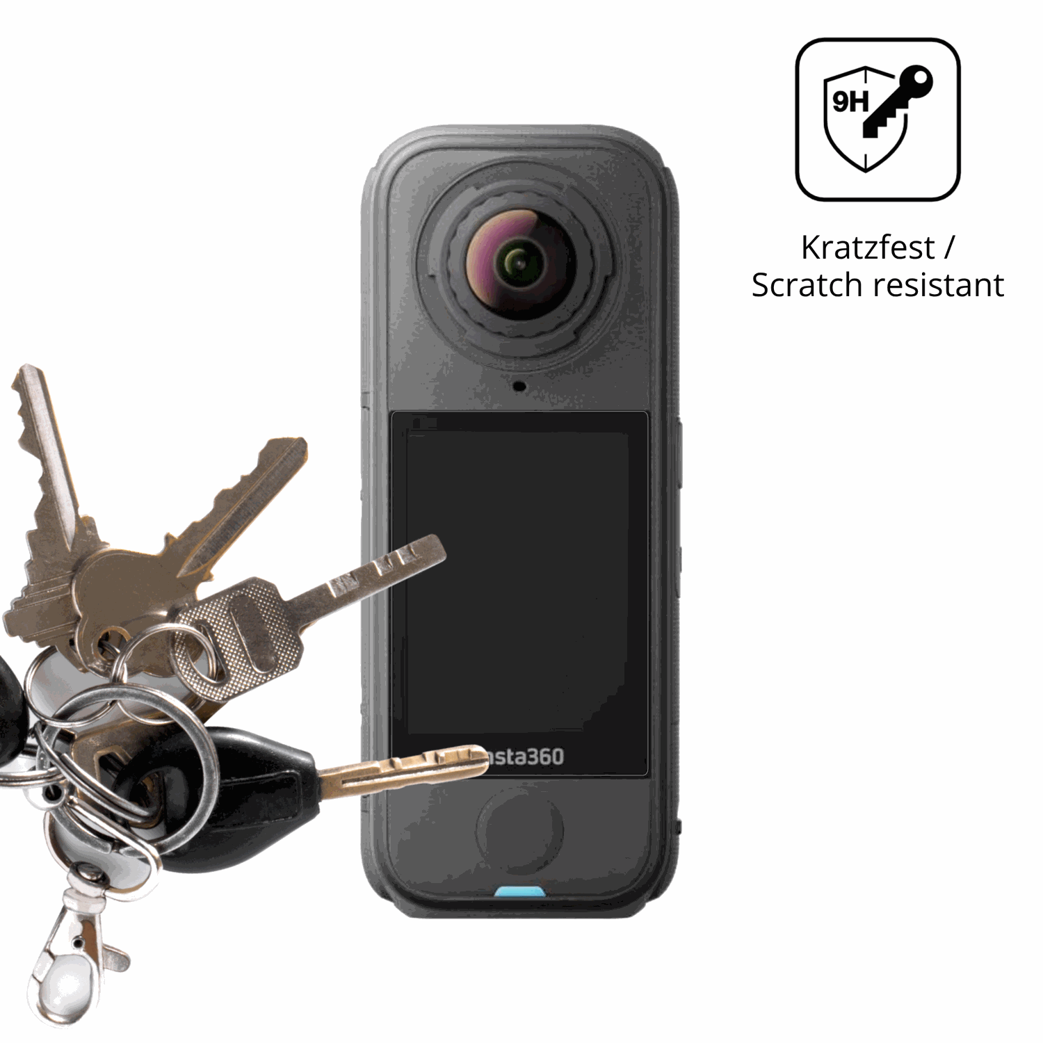 dipos Displayschutz für insta360x4 air, transparente Oberfläche, perfekte Passform auch für die Rundungen