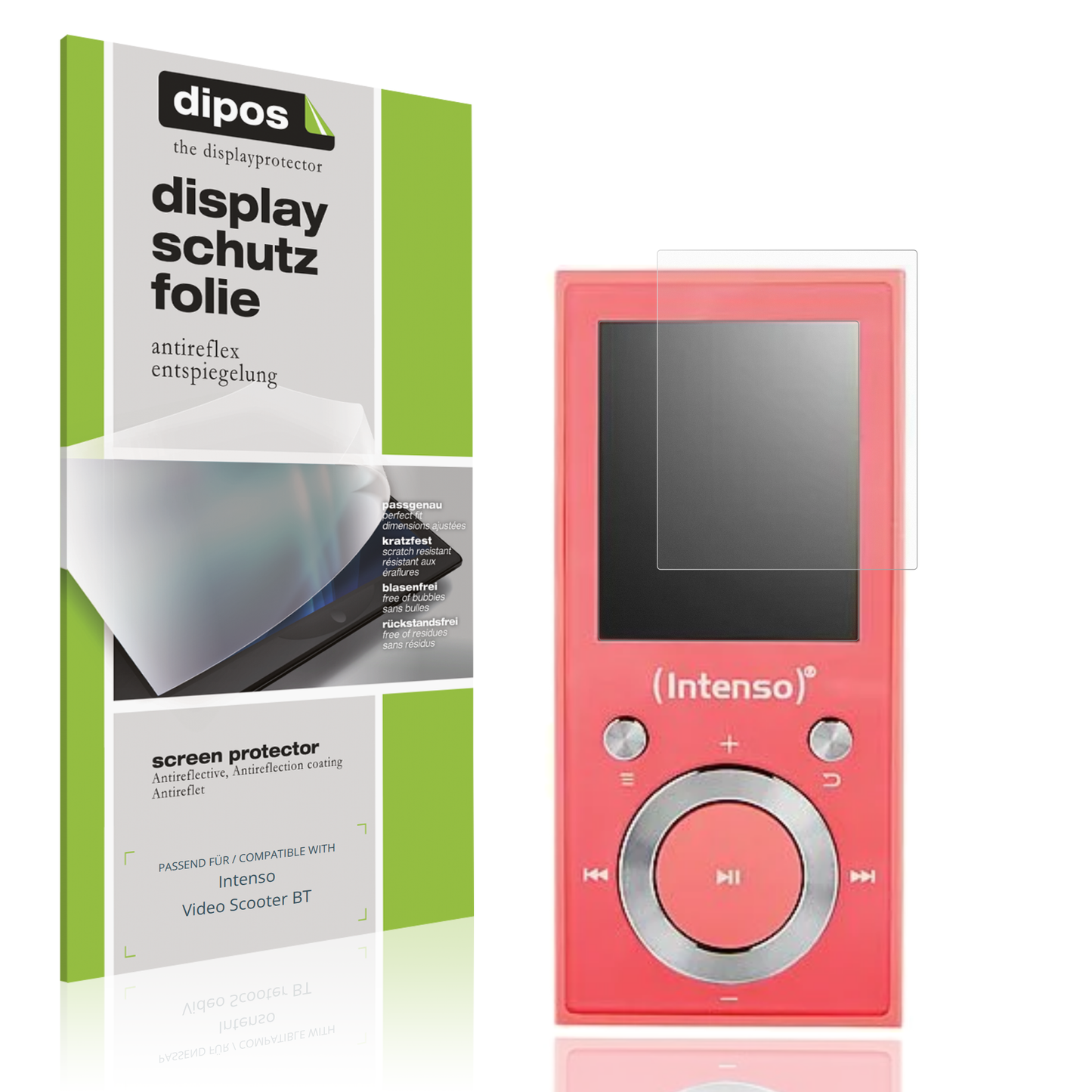 Matte Displayschutzfolie von dipos passend für Intenso Video Scooter BT, präziser Zuschnitt und blasenfrei montiert