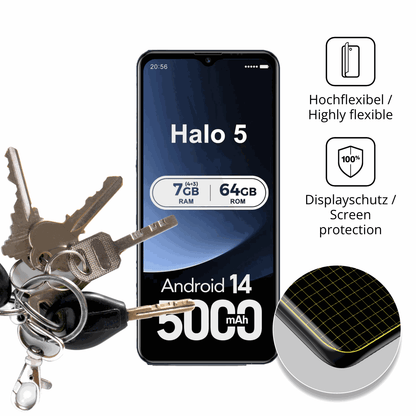 dipos Displayschutz für invens Halo 5, transparente Oberfläche, geringe Dicke und perfekte Passform