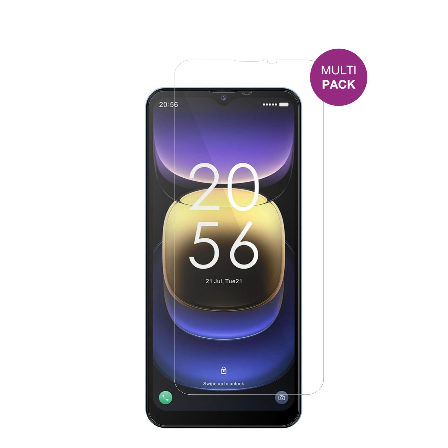 InvensNote TK01 mit aufgebrachter dipos Displayschutzfolie, glasklare Darstellung ohne Einschränkungen