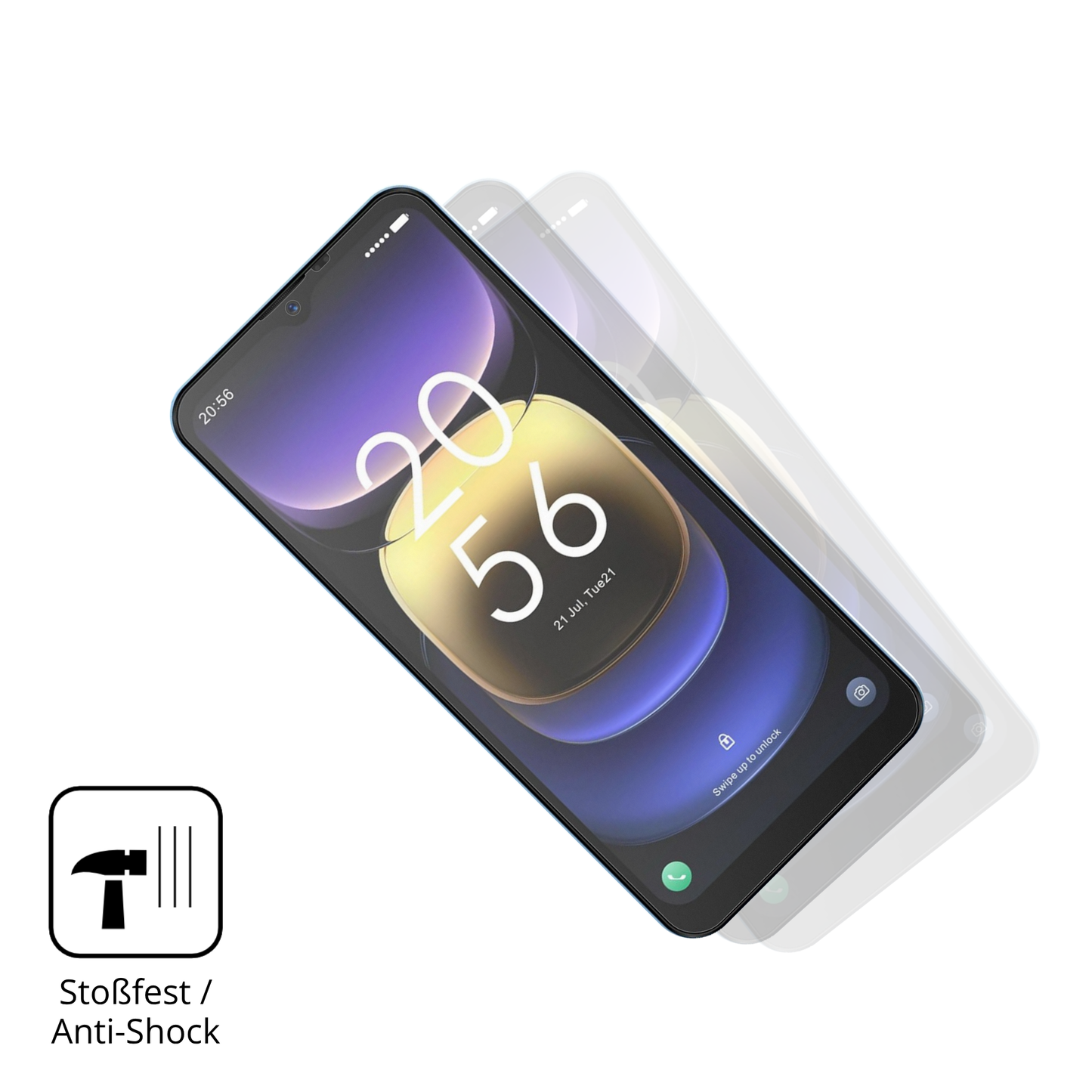 Schutz gegen Kratzer auf dem Invens Note TK01 Glas durch Schlüssel, Stöße gegen die Tischkante oder Stürze