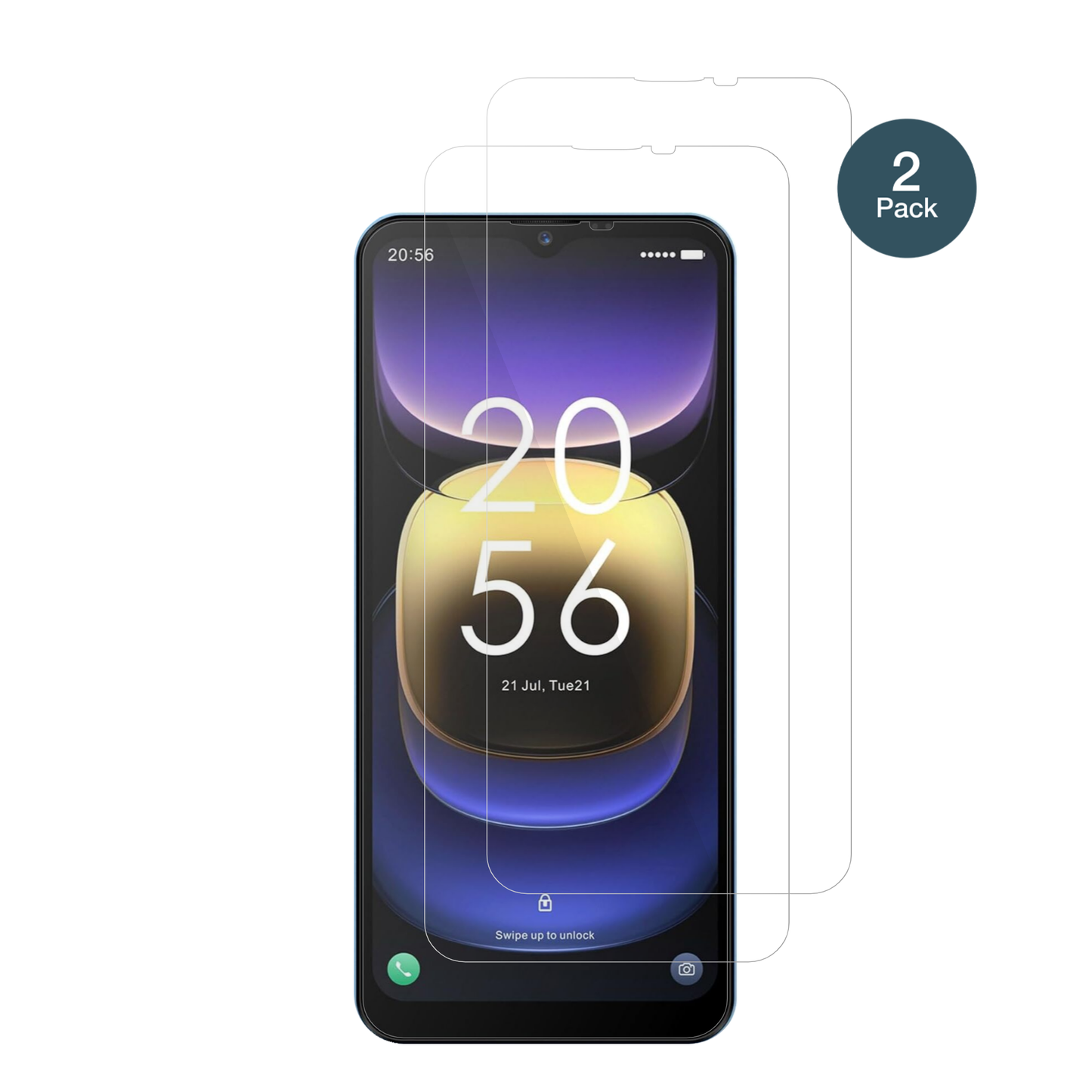 InvensNote TK01 mit aufgebrachter dipos Flex Schutzfolie, glasklare Darstellung ohne Einschränkungen