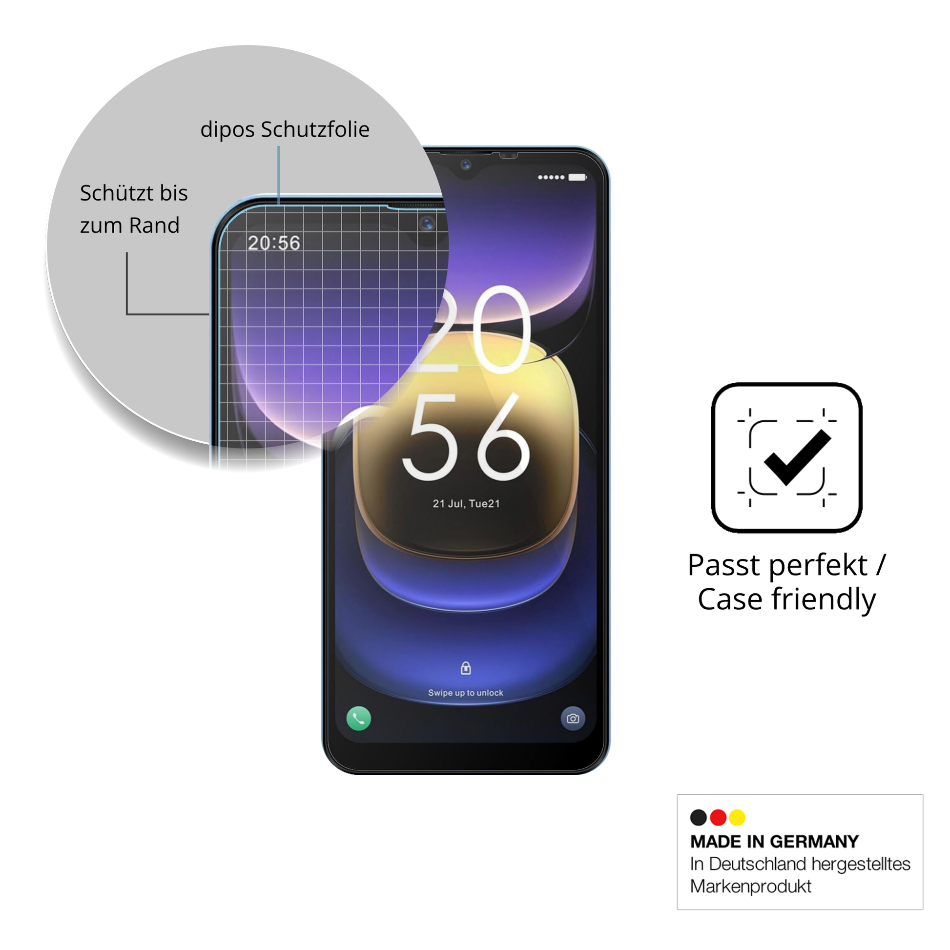 Besonders flexibler Displayschutz mit Anti-Shock-Schicht im Materialmix
