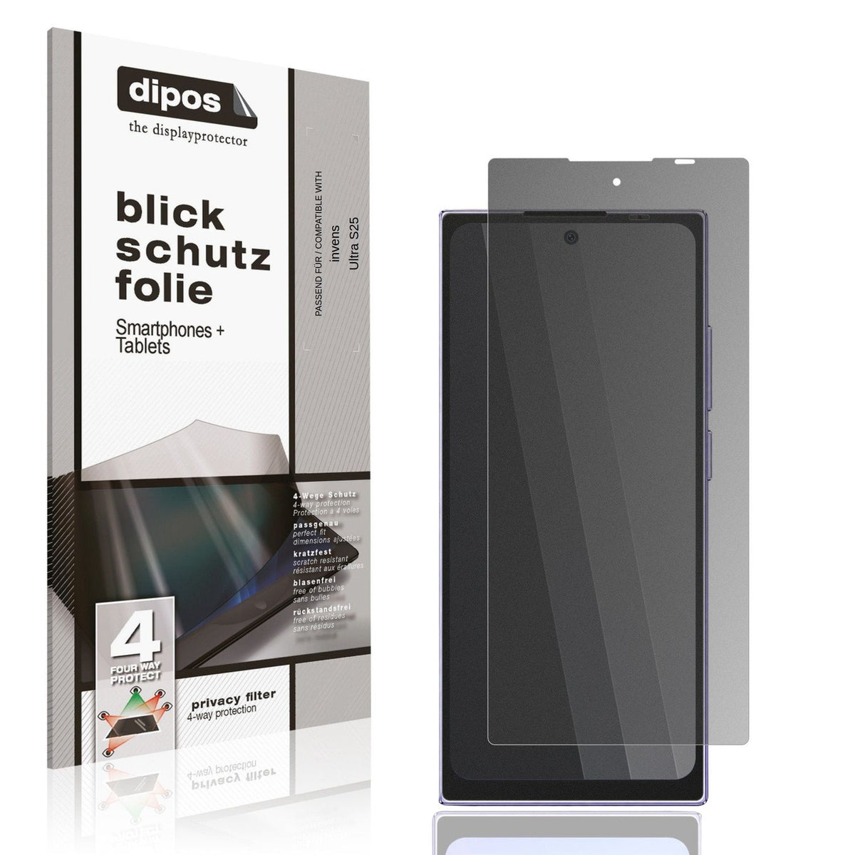 Blickschutzfolie für invens Ultra S25 matt Schutzfolie Privacy