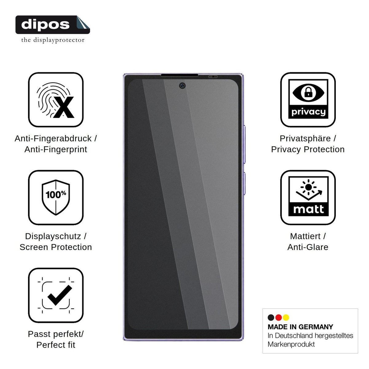 Blickschutzfolie für invens Ultra S25 matt Schutzfolie Privacy