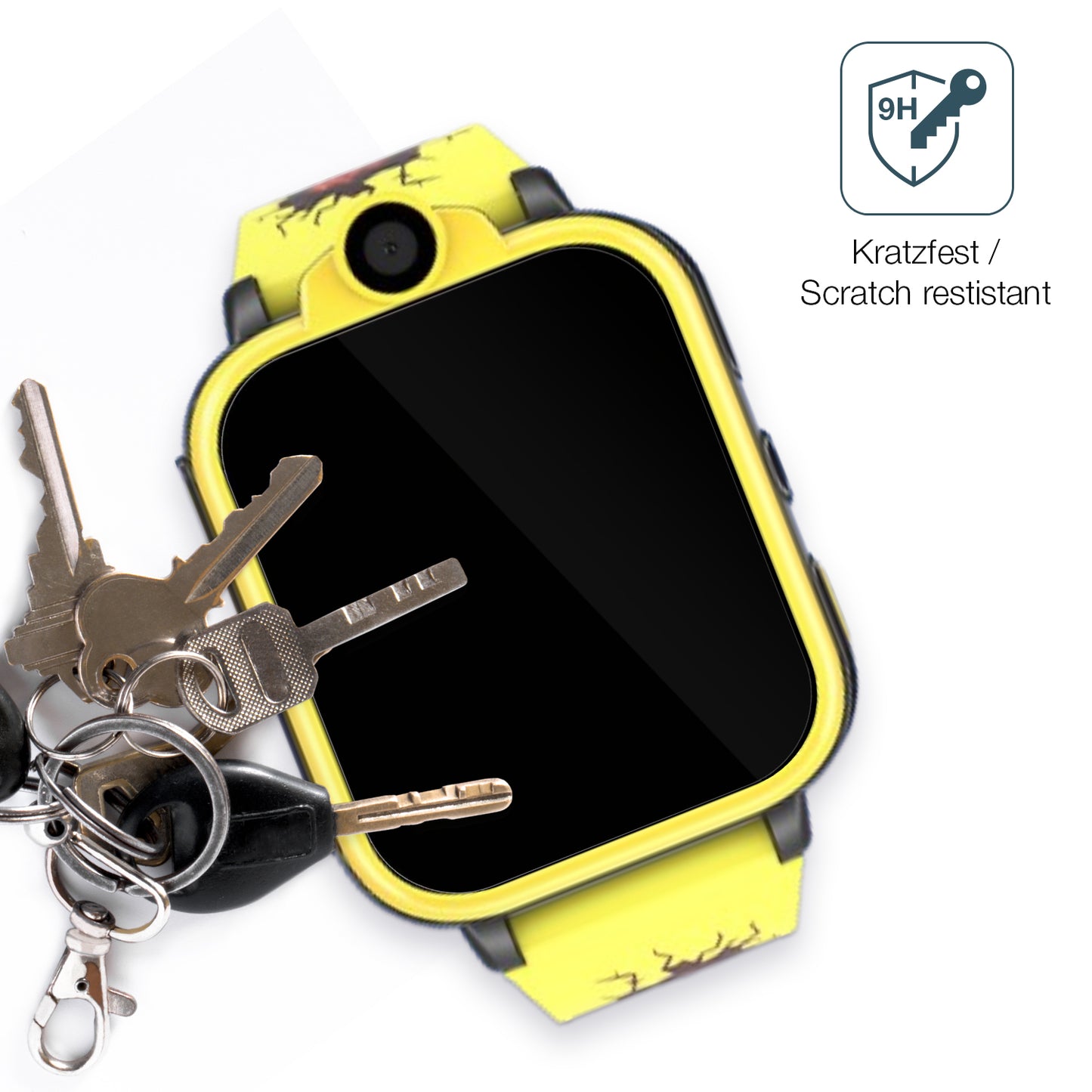 dipos Displayschutz für Iowodo XT23-BK Smartwatch Kinder, transparente Oberfläche, perfekte Passform auch für die Rundungen