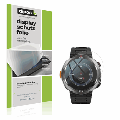 Matte Displayschutzfolie von dipos passend für Iowodo W50 Pro 1.45 Zoll, präziser Zuschnitt und blasenfrei montiert