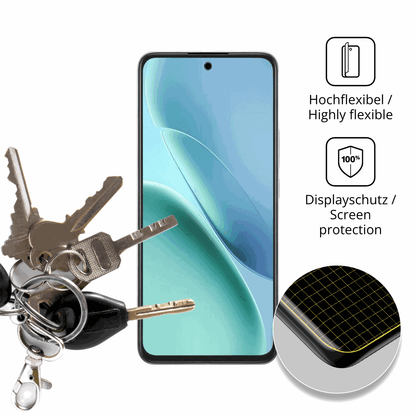 dipos Displayschutz für iQOO Z11x, transparente Oberfläche, perfekte Passform auch für die Rundungen