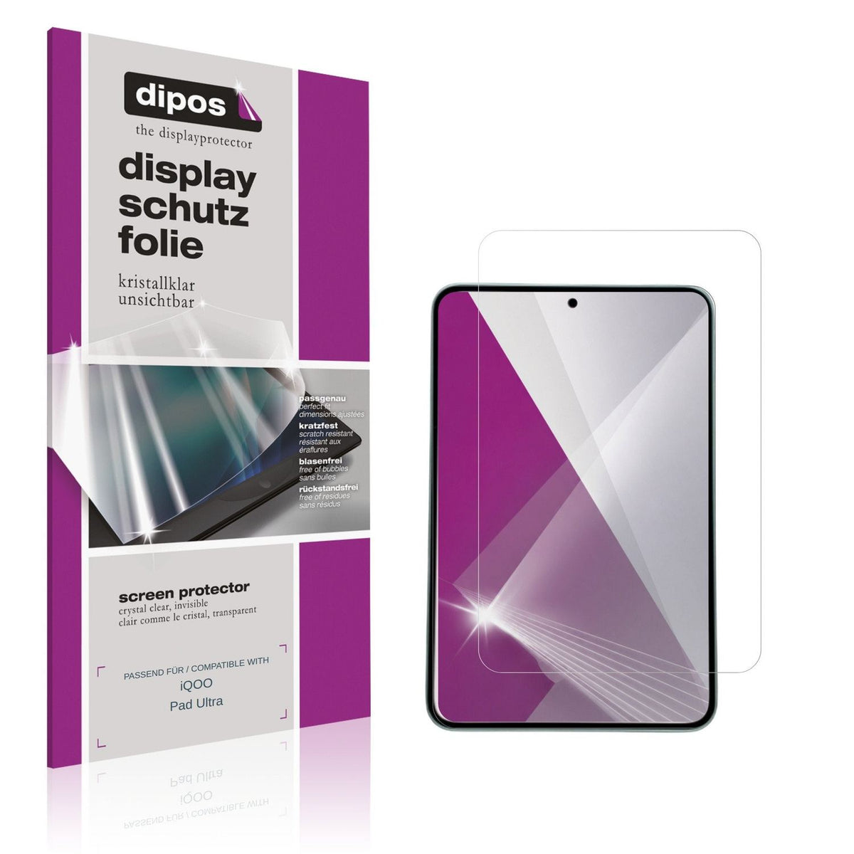 2x Schutzfolie klar für iQOO Pad Ultra Display-Schutzfolie