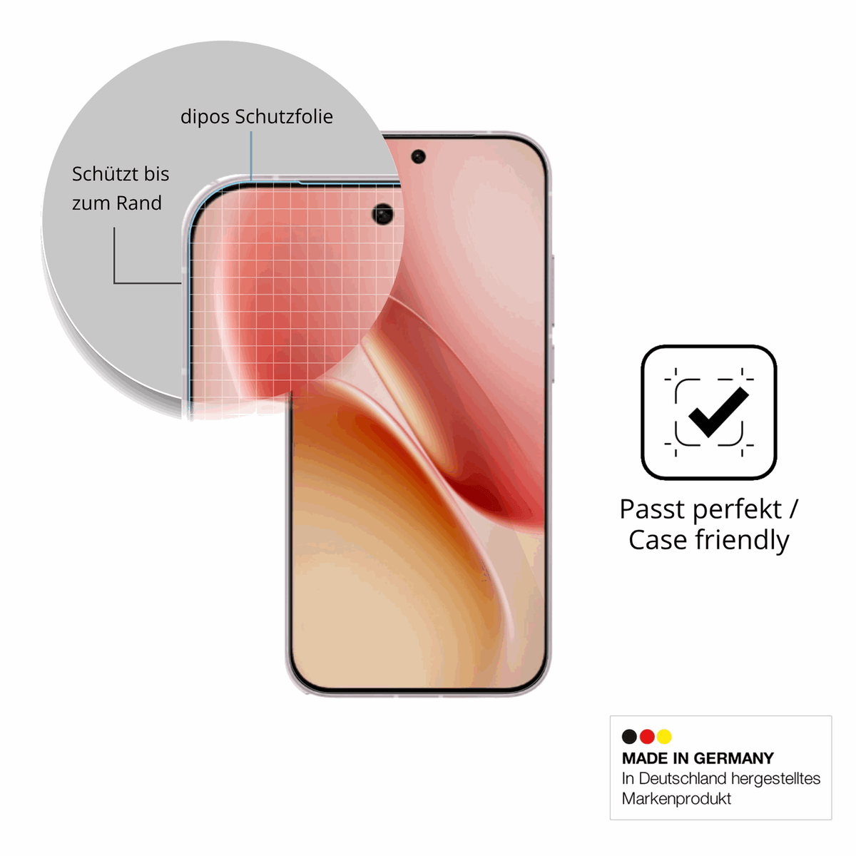 Besonders flexibler Displayschutz mit Anti-Shock-Schicht im Materialmix