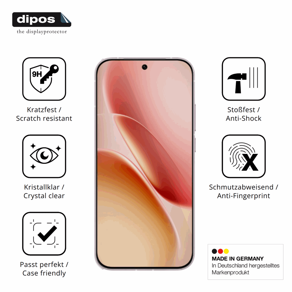 Displayschutz hergestellt in Deutschland, höchste Qualität made in Germany