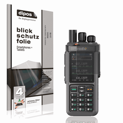 Blickschutzfolie von dipos passend für IRADIO UV-98, präziser Zuschnitt und blasenfrei montiert