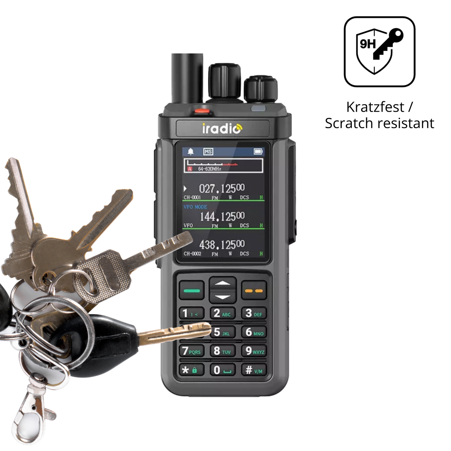 dipos Displayschutz für IRADIO UV-98, mattierte Oberfläche, robuste Festigkeit und perfekte Passform