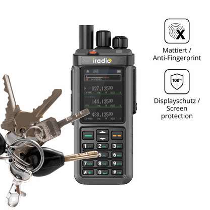 dipos Displayschutz für IRADIO UV-98 Plus, mattierte Oberfläche, Blickschutzfilter und perfekter Passform