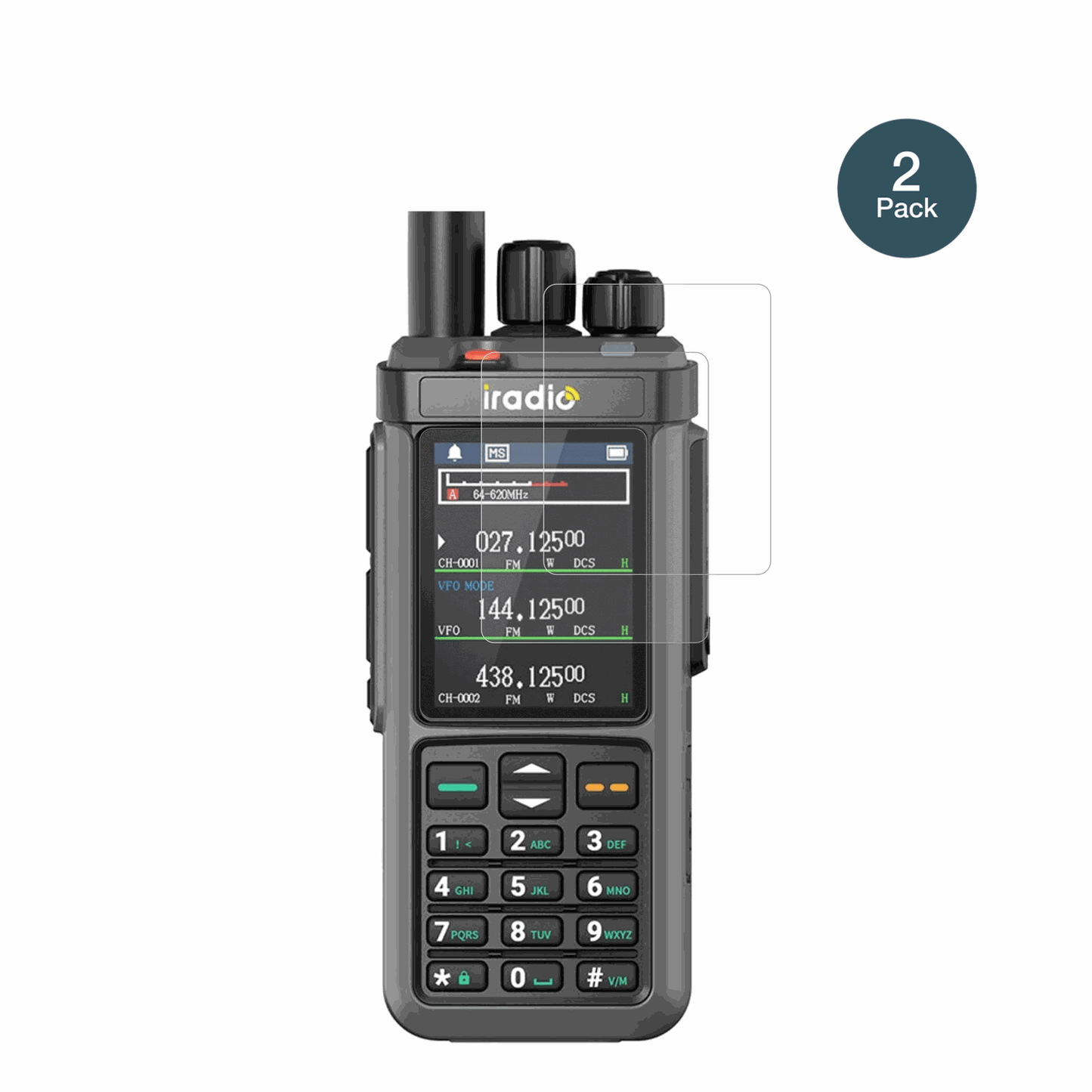 IRADIOUV-98 Plus mit aufgebrachter dipos Panzerfolie, die lästige Fingerabdrücke minimiert